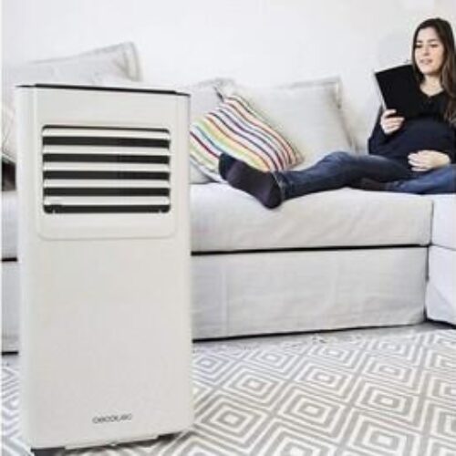 Aire acondicionado portátil 3 en 1 con funciones de aire acondicionado, ventilación y deshumidificación, 7000 BTU, color blanco